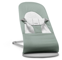 BABYBJORN - leżaczek BALANCE SOFT WOVEN/JERSEY - Jasnoszałwiowy/Szary